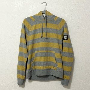 Roxy striped hoodie gray and gold size XL